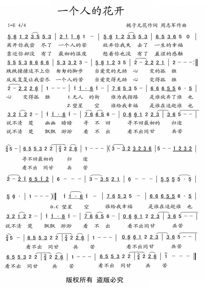 一个人的花开