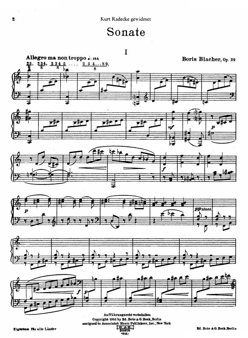 Blacher - Sonata op39 Sonata op39 -