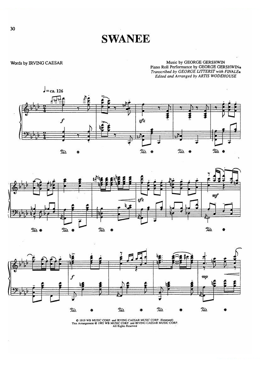 Gershwin (wodehouse) - swanee swanee -