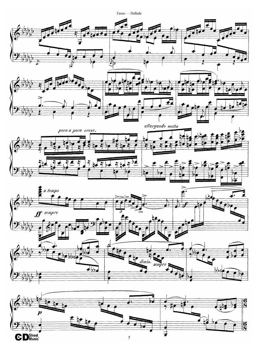 Faure - Ballade Op.19 Ballade Op.19 -
