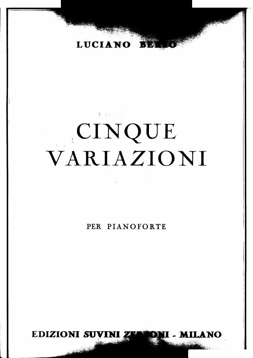 Berio - Cinque Variazioni Cinque Variazioni -