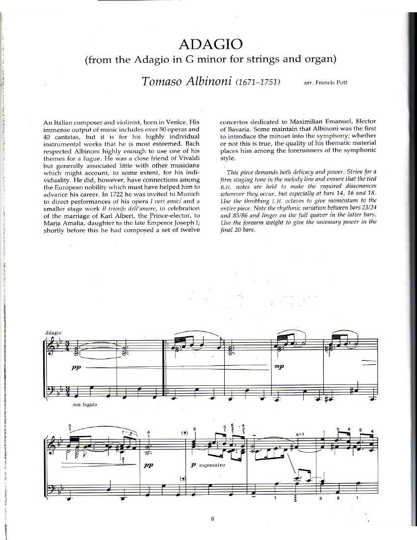 Albinoni-Pott - Adigio in G Adigio in G -