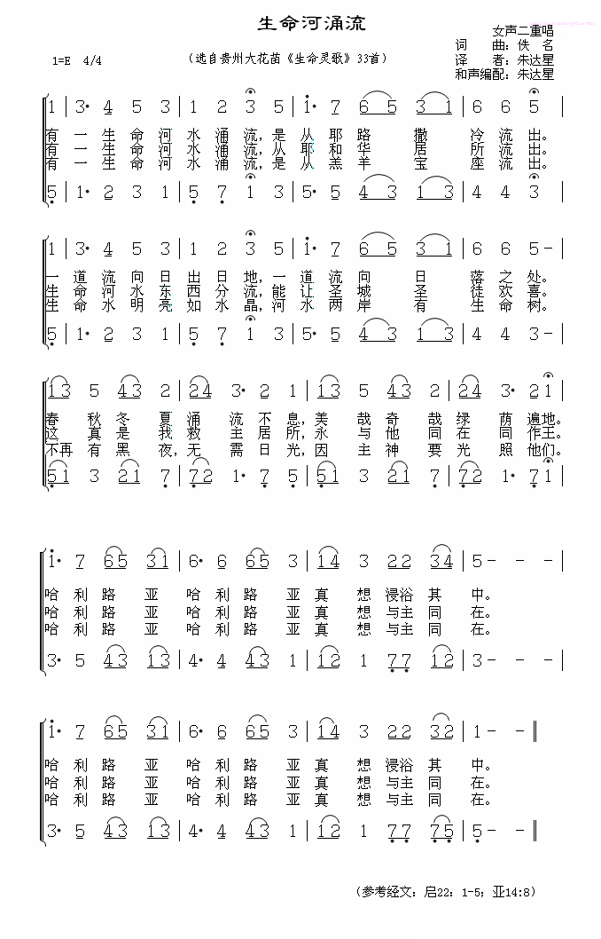 生命河涌流（合唱）