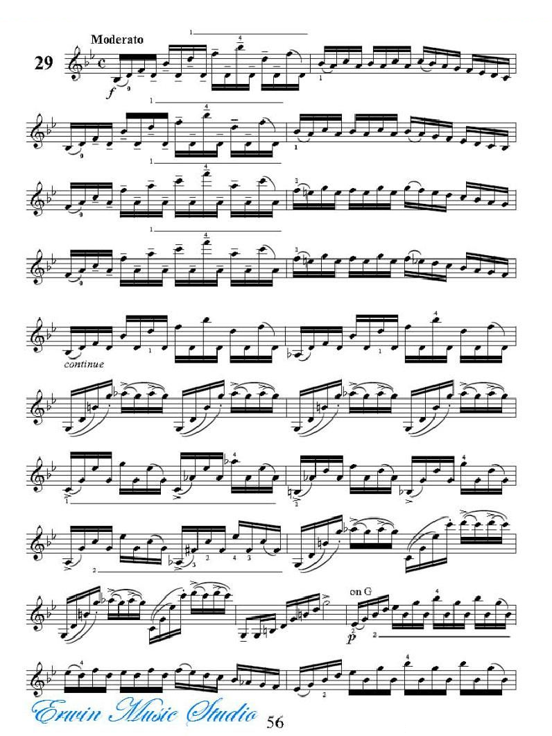 克莱采尔-42首练习曲Rudolphe Kreutzer 42 Studies 29-34 提琴谱
