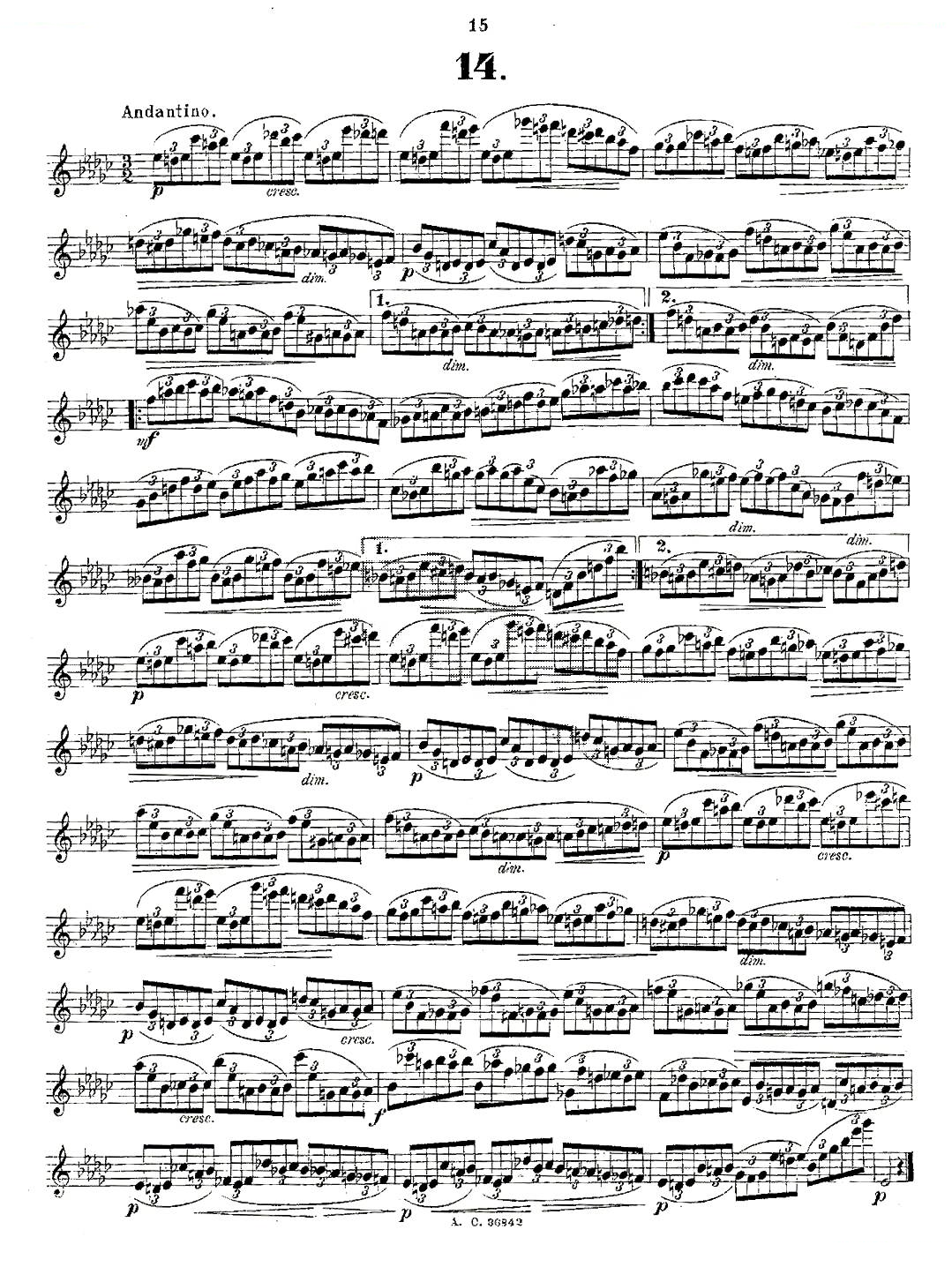 24首长笛练习曲 Op.21 之13—24 铜管乐谱