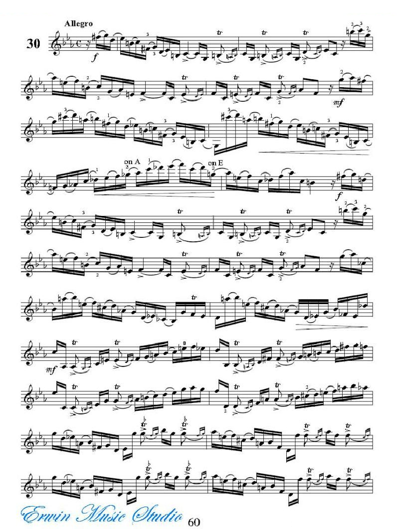 克莱采尔-42首练习曲Rudolphe Kreutzer 42 Studies 29-34 提琴谱