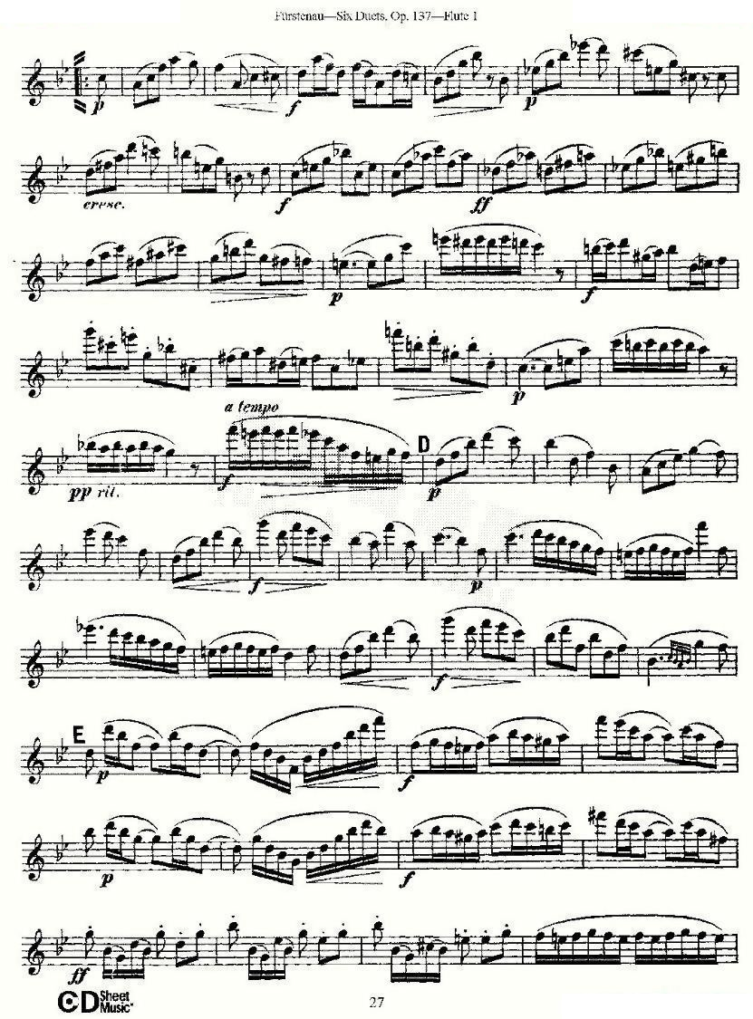 Six Duets, Op.137 之五（二重奏 六首作品 137号） 铜管乐谱