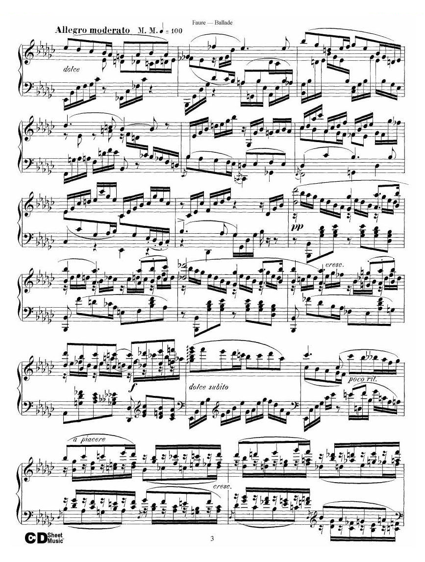 Faure - Ballade Op.19 Ballade Op.19 -
