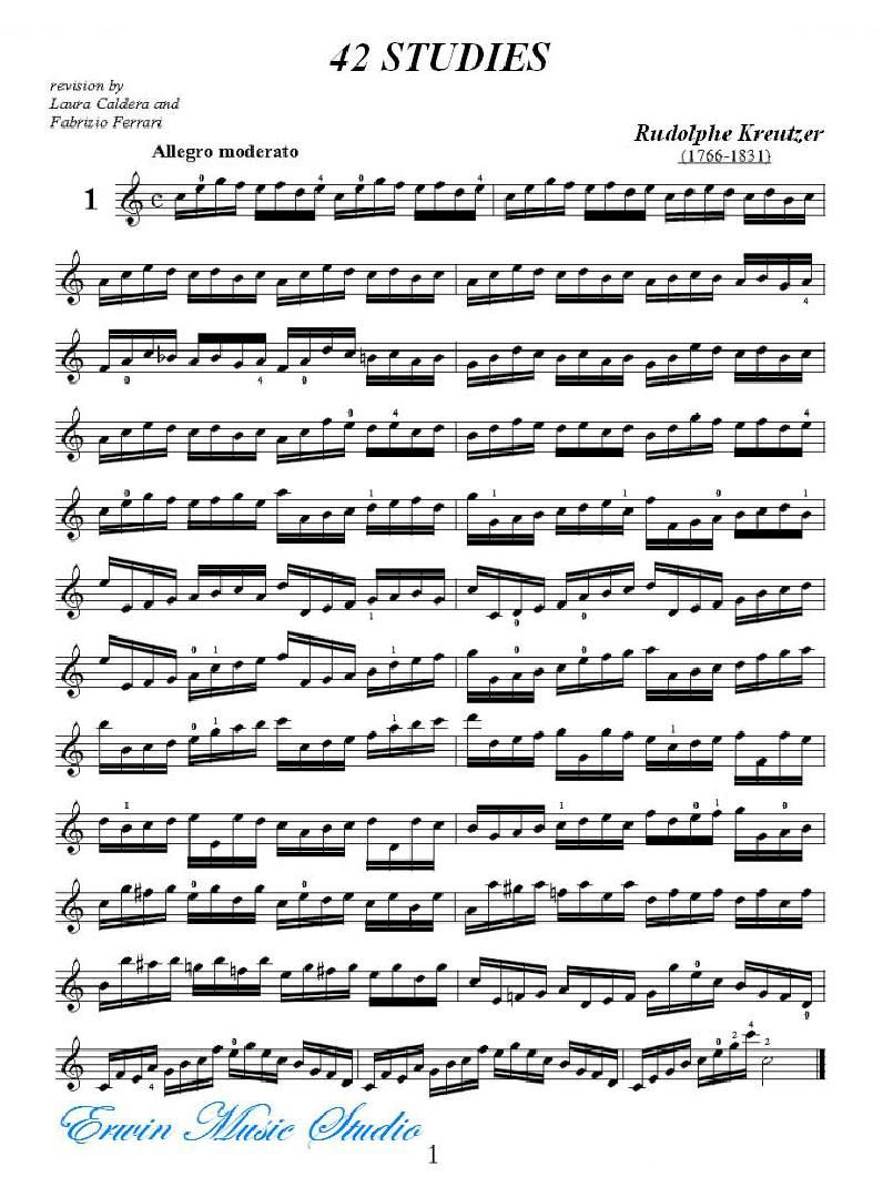 克莱采尔-42首练习曲Rudolphe Kreutzer 42 Studies 01-12 提琴谱