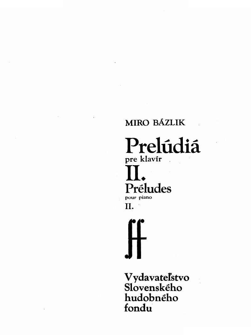 Bazlik - Preludes book 2（一） Preludes book 2（一） -