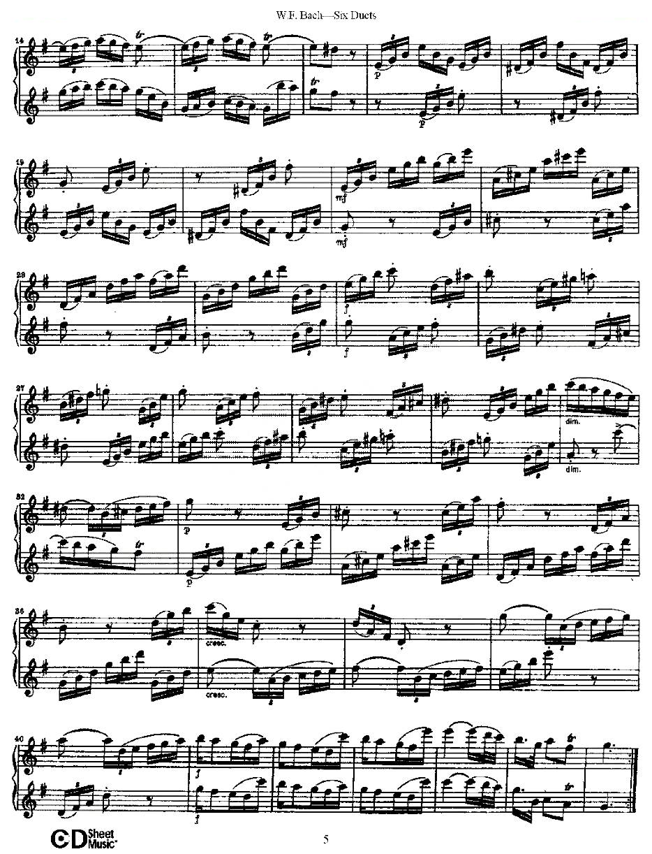 Six Duets 之一（六首二重奏练习曲） 铜管乐谱