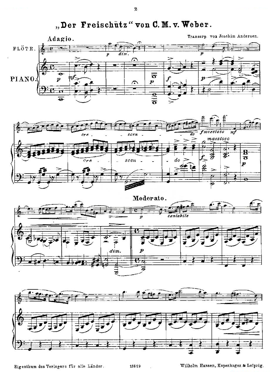 Opern-Transcriptionen.Op.45-7（长笛+钢琴伴奏） 铜管乐谱