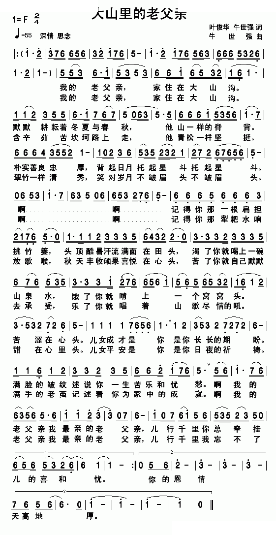 大山里的老父亲 