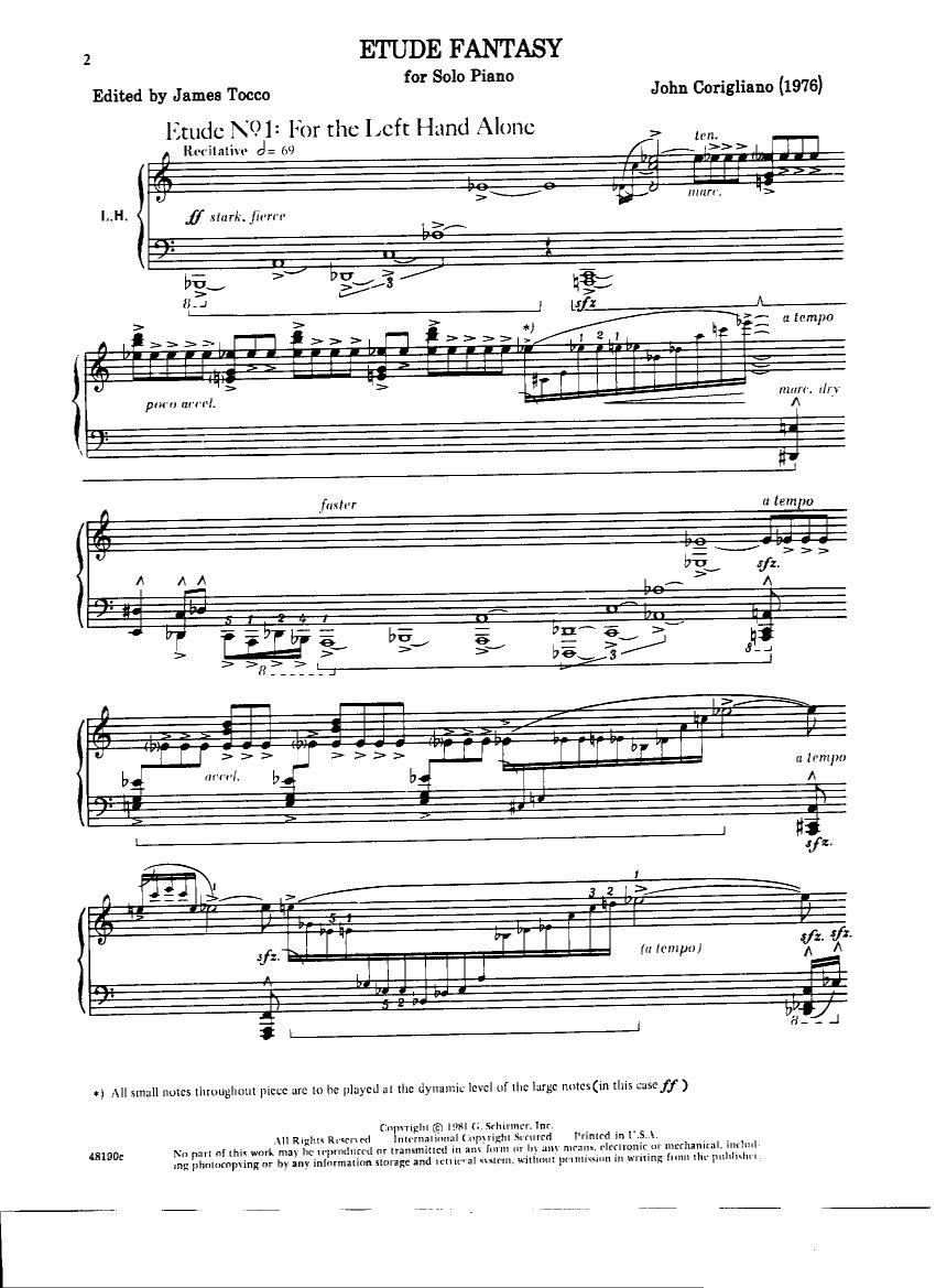 Corigliano - Etude Fantasy Etude Fantasy -