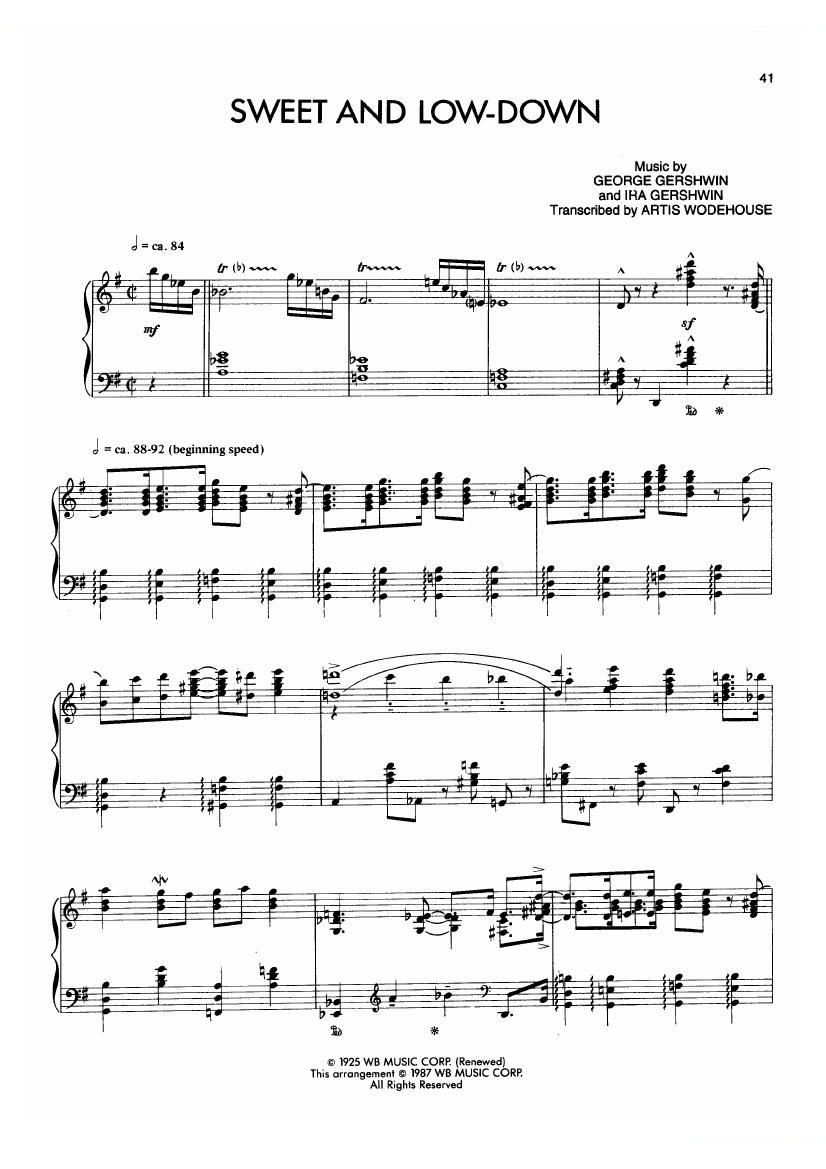 Gershwin (wodehouse) - sweet sweet -
