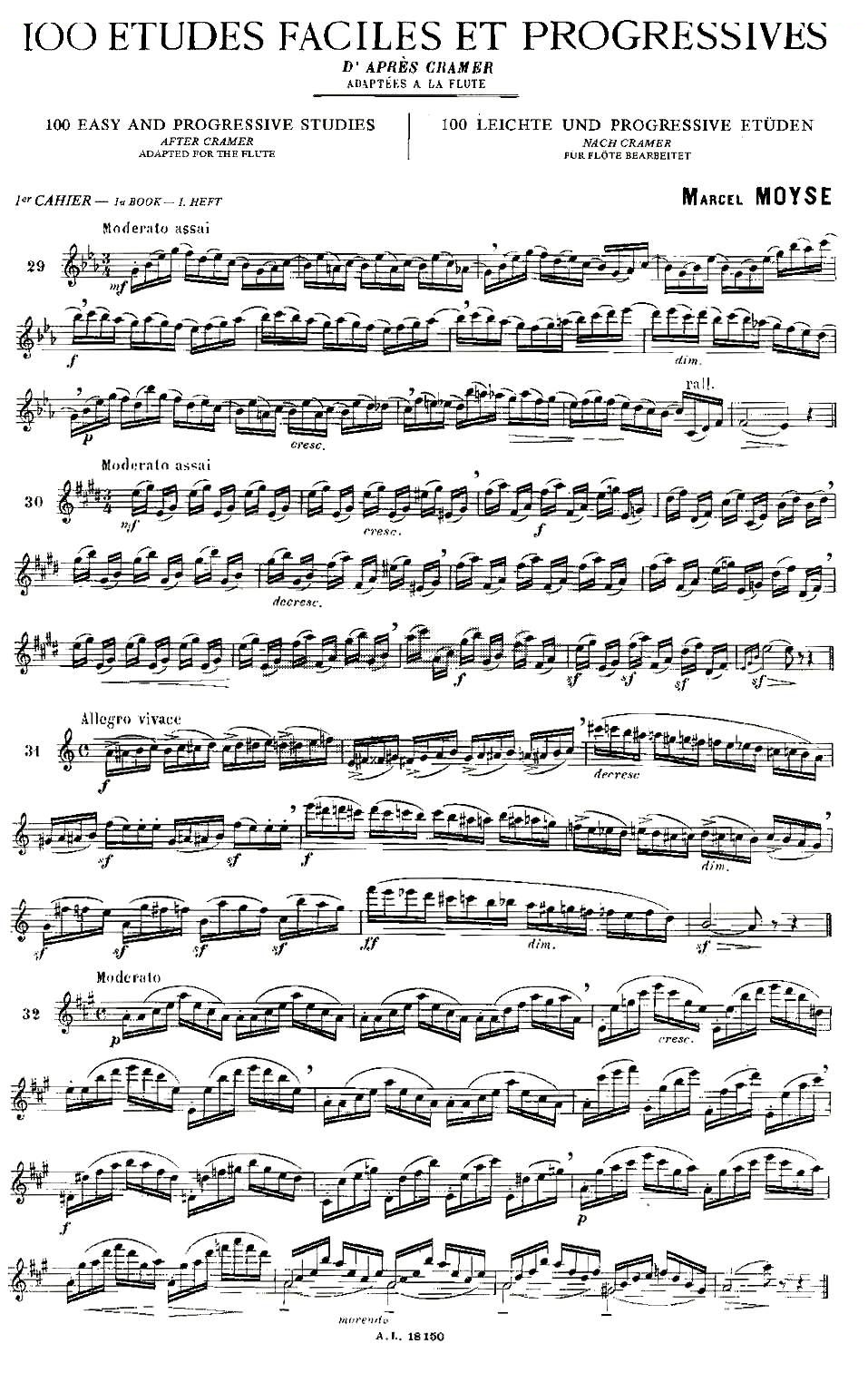 moyse - 100首练习曲之19—40 100首练习曲之19—40 - 铜管乐谱