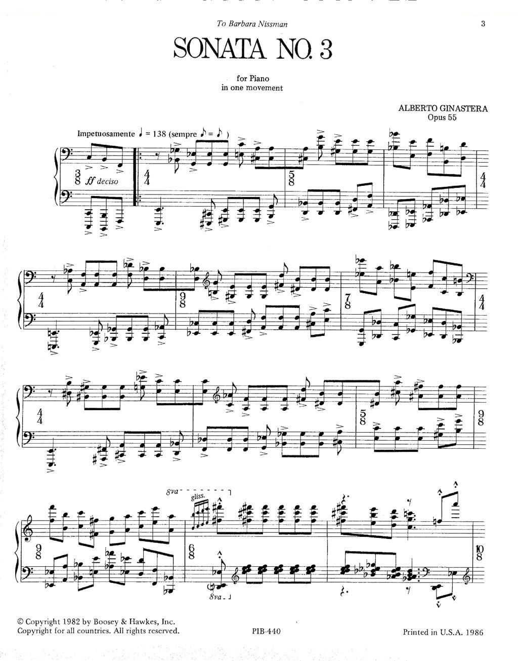 Ginastera - Sonata No.3 Sonata No.3 -