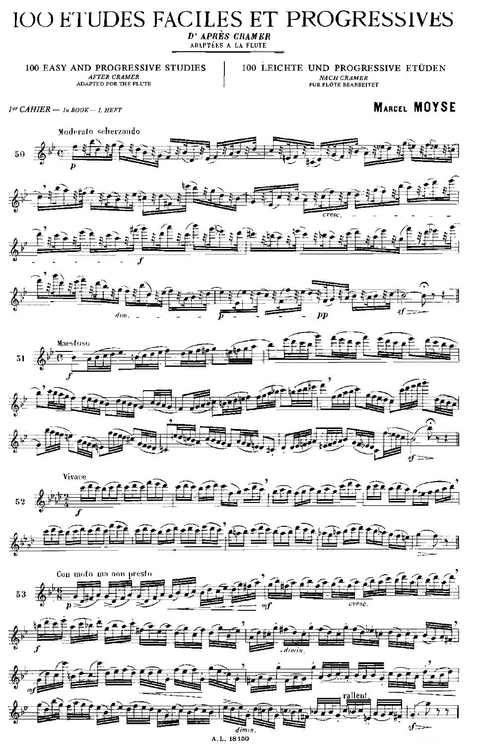 moyse - 100首练习曲之50—66 100首练习曲之50—66 - 铜管乐谱