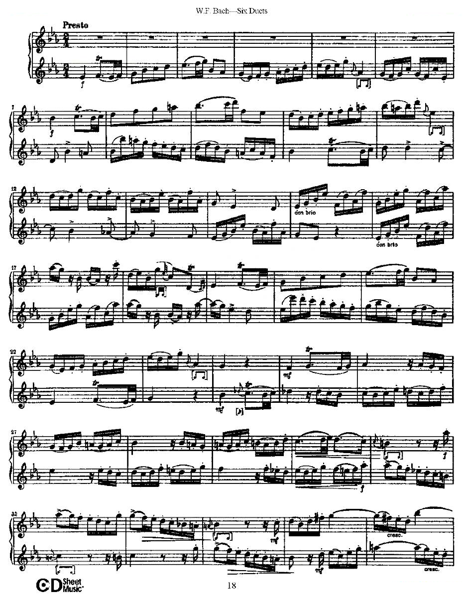 Six Duets 之三（六首二重奏练习曲） 铜管乐谱