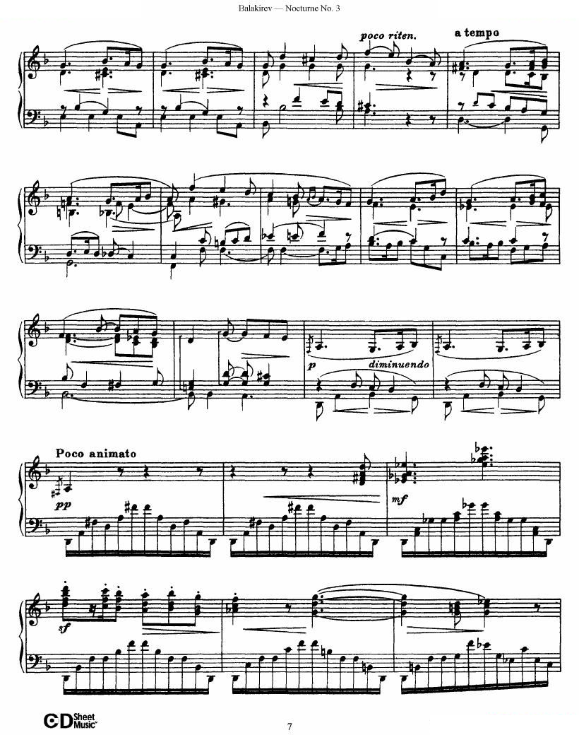 Balakirev - Nocturne No. 3 Nocturne No. 3 -