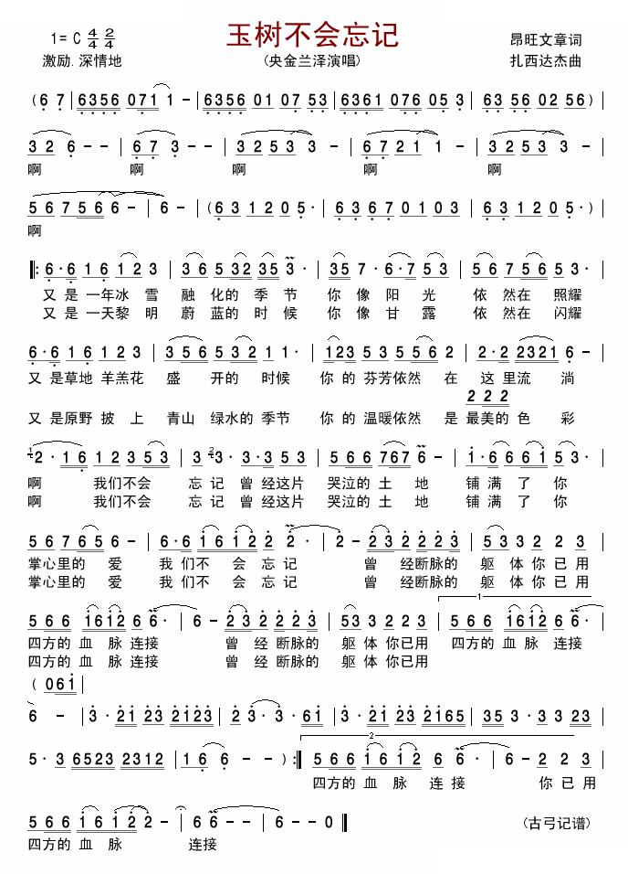 玉树不会忘记