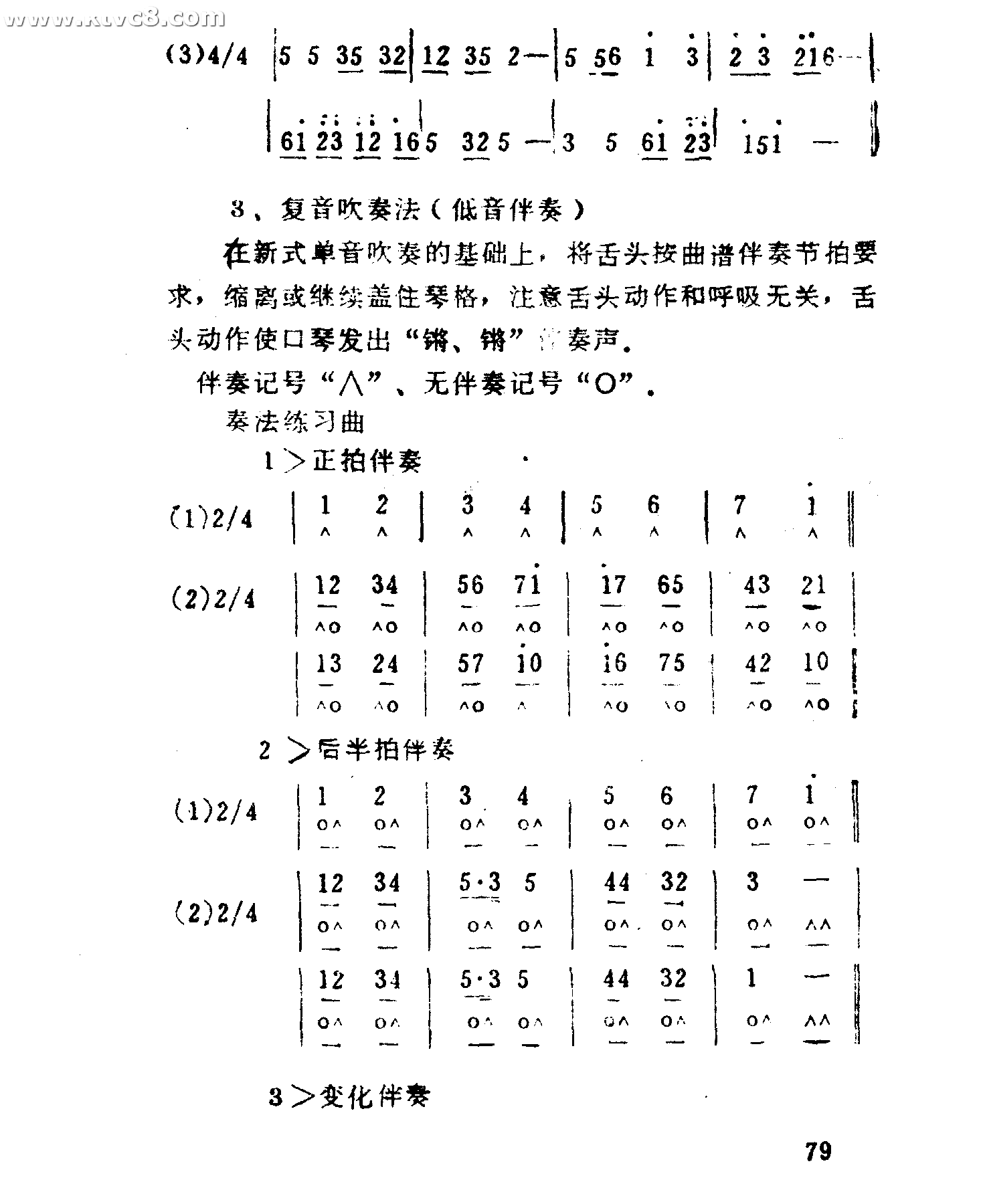 口轻吹奏法速成 口琴谱