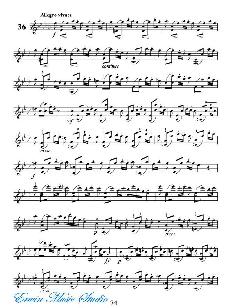 克莱采尔-42首练习曲Rudolphe Kreutzer 42 Studies 35-42 提琴谱