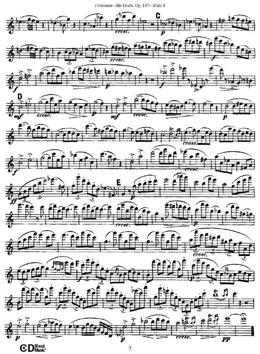 Six Duets, Op.137 之一（二重奏 六首作品 137号） 铜管乐谱