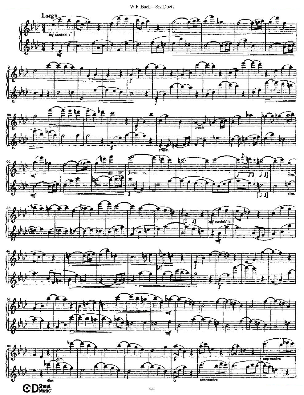 Six Duets 之六（六首二重奏练习曲） 铜管乐谱