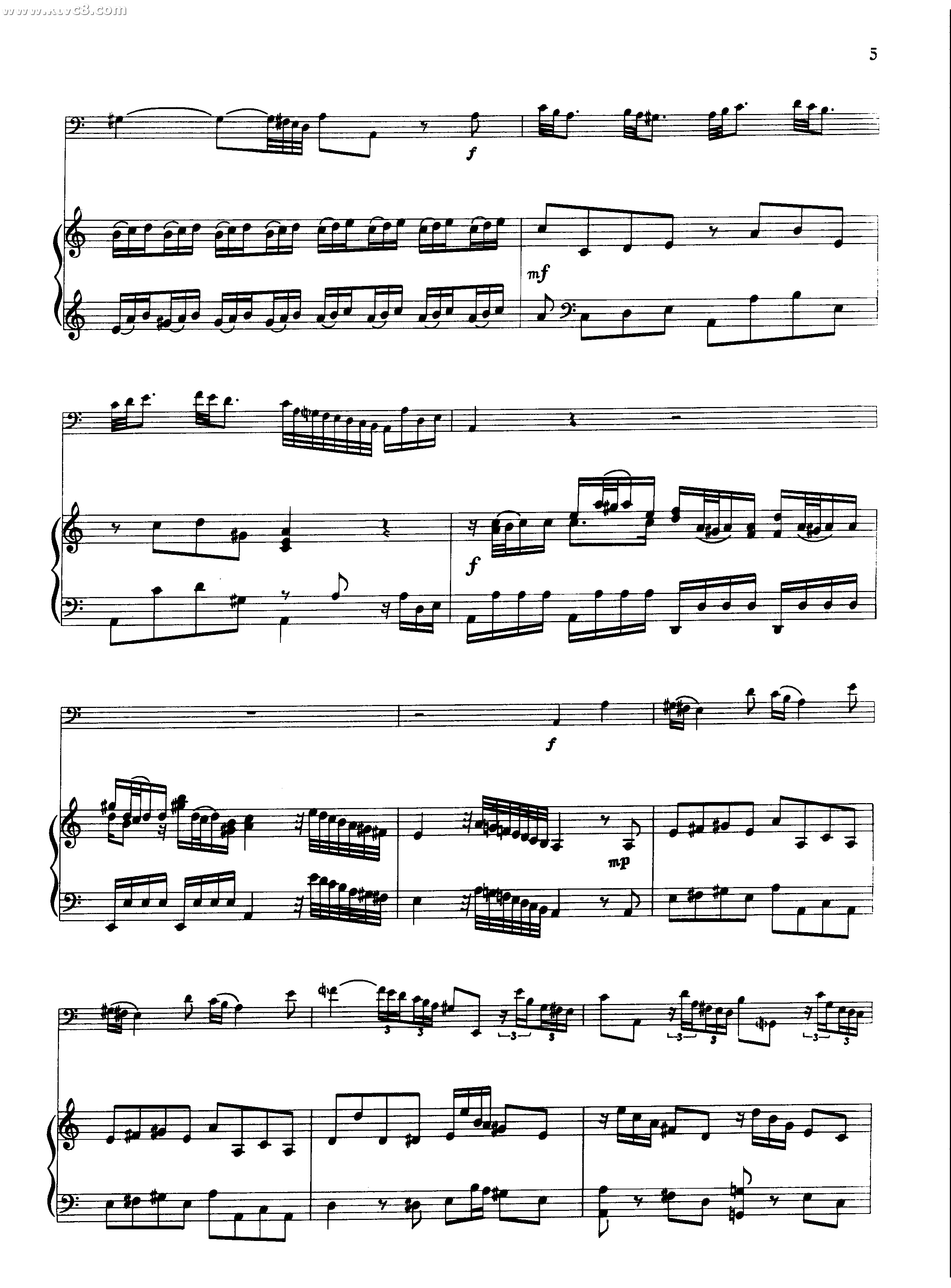 C大调协奏曲 铜管乐谱