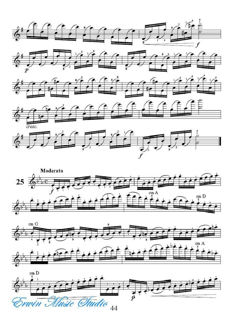克莱采尔-42首练习曲Rudolphe Kreutzer 42 Studies 22-28 提琴谱