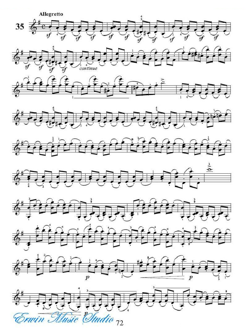 克莱采尔-42首练习曲Rudolphe Kreutzer 42 Studies 35-42 提琴谱