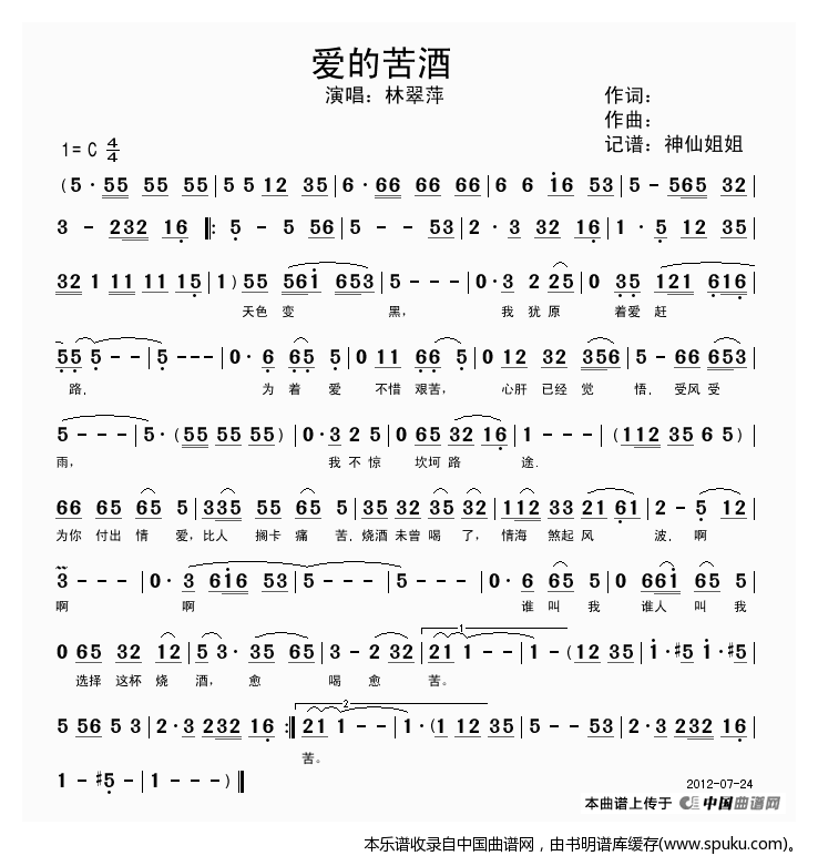 爱的苦酒（闽南语演唱）