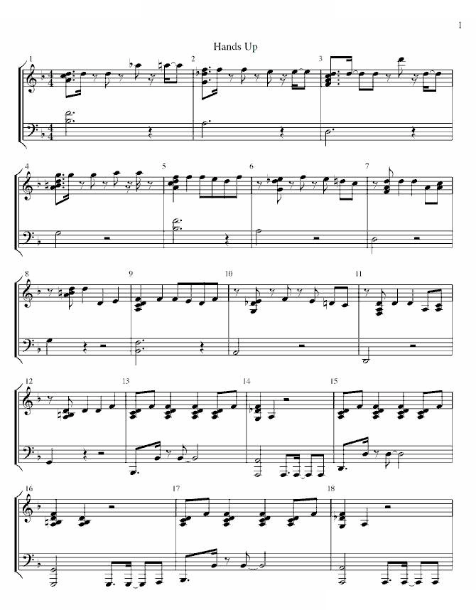 Hands Up （Key of F） - 2PM 2PM 2PM -
