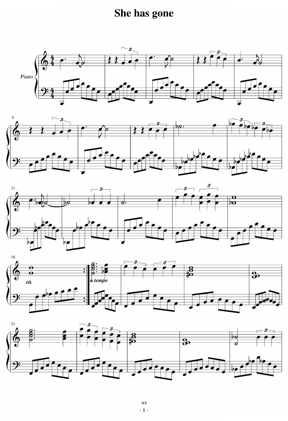 She has gone（jazz balled） -