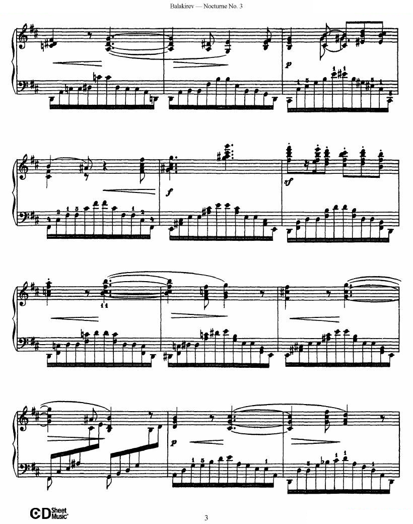 Balakirev - Nocturne No. 3 Nocturne No. 3 -
