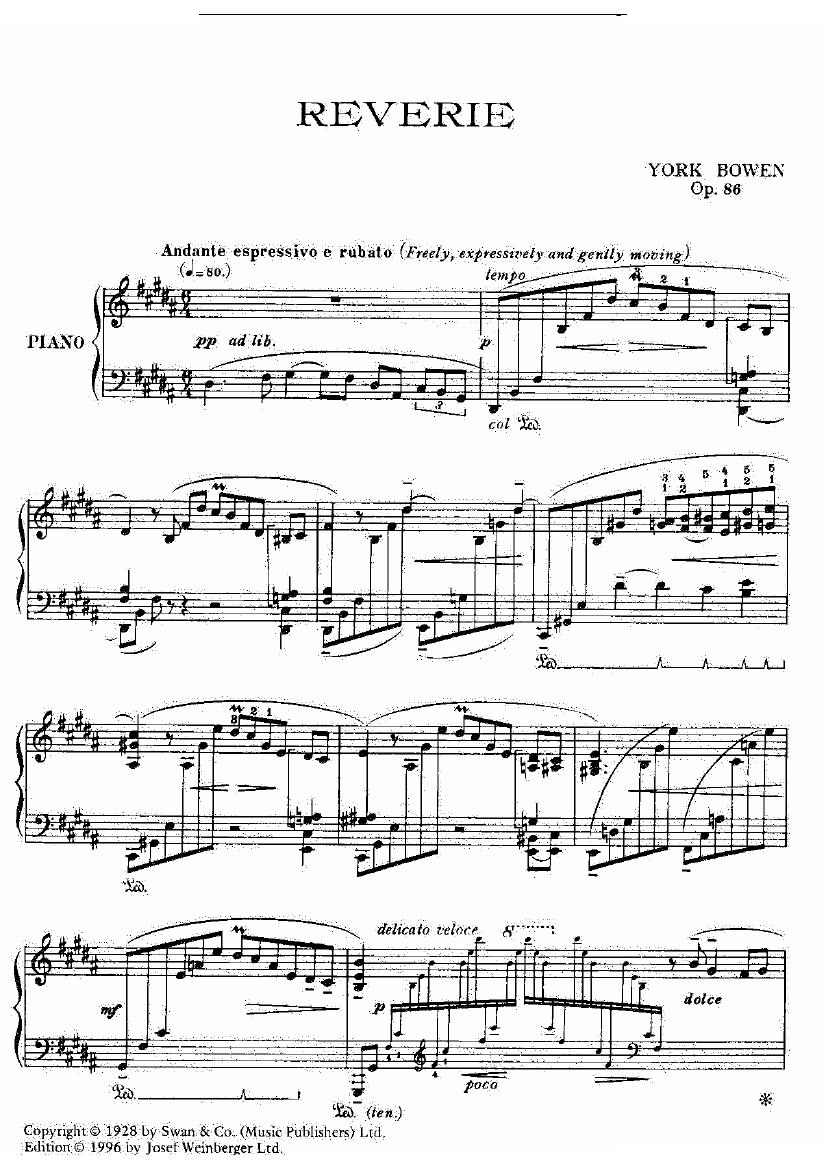 Bowen - Op.86 - Reverie Op.86 - Reverie -