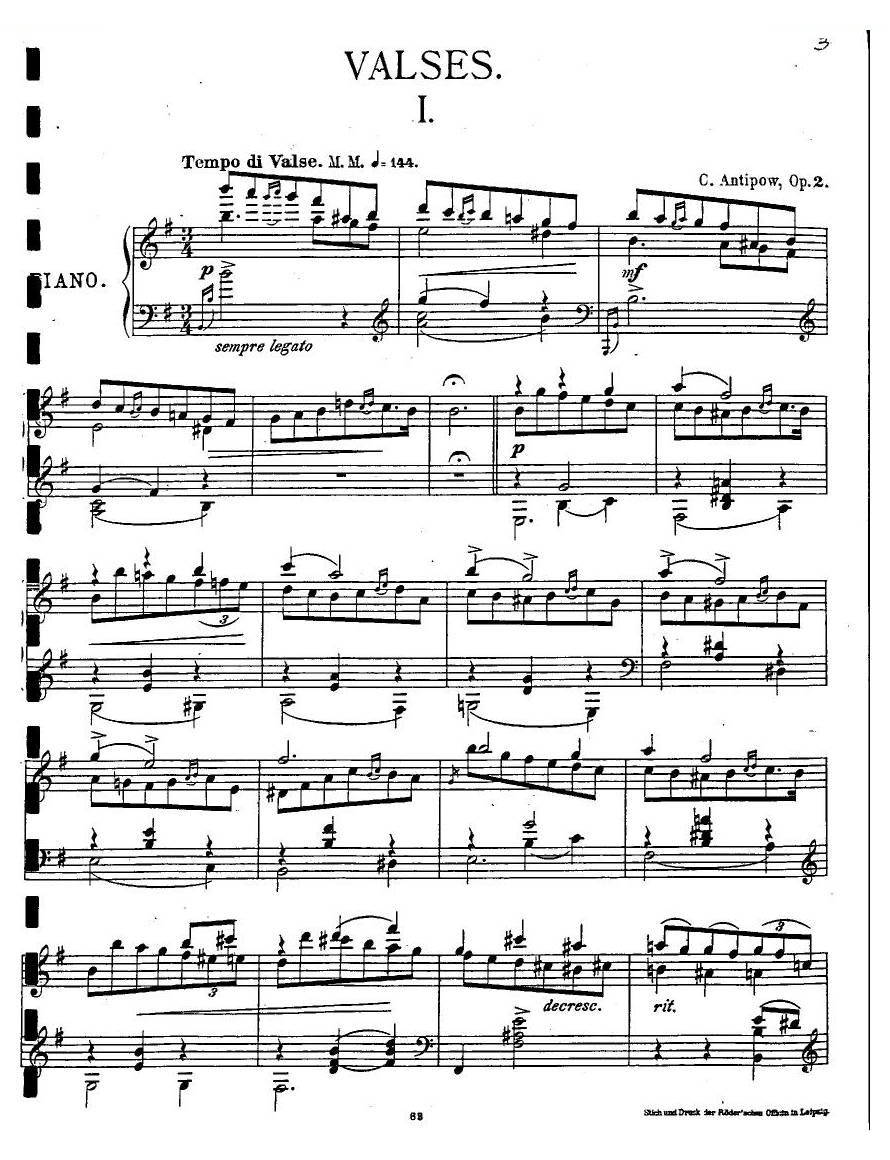 Antipov - op 2 - Valse op 2 - Valse -