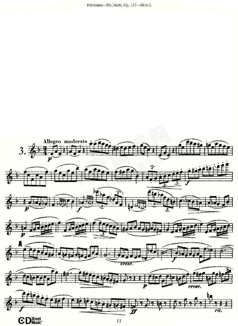 Six Duets, Op.137 之三（二重奏 六首作品 137号） 铜管乐谱