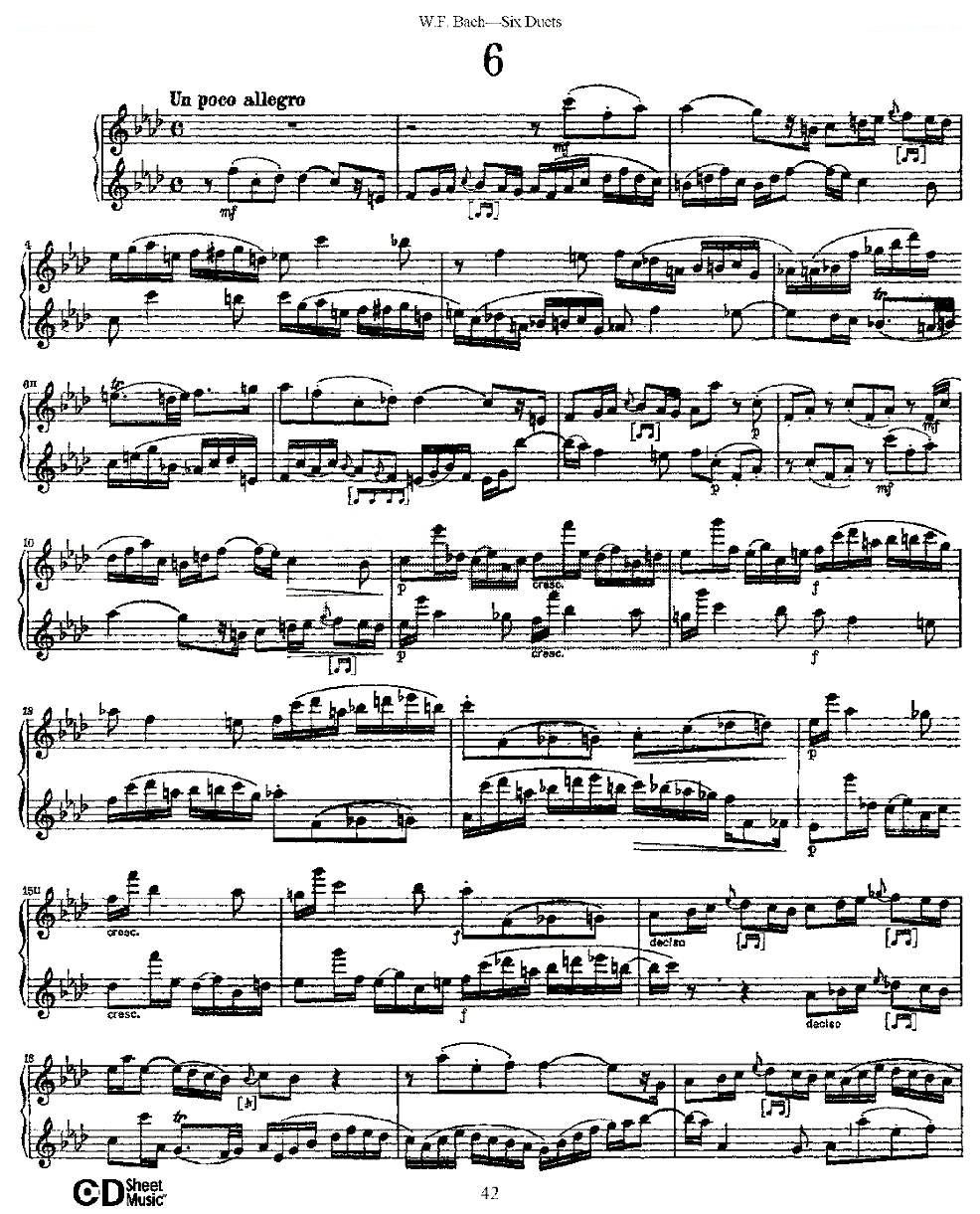 Six Duets 之六（六首二重奏练习曲） 铜管乐谱