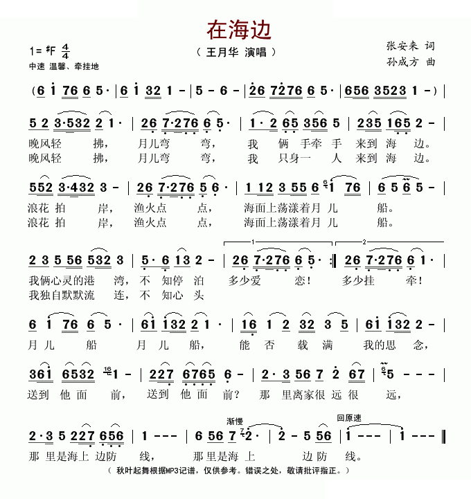 在海边