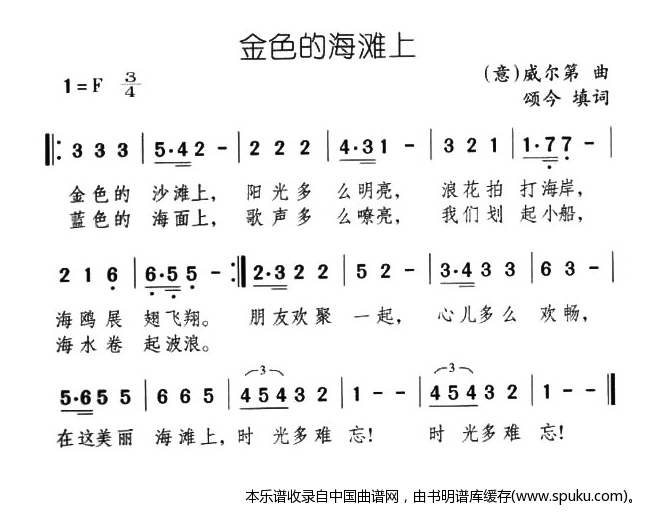 金色的海滩上
