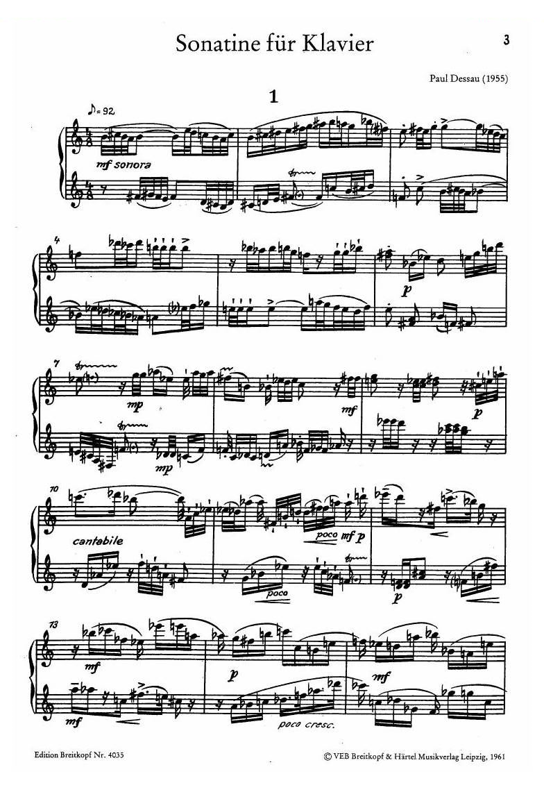 Dessau - Sonatina (1955) Sonatina (1955) -