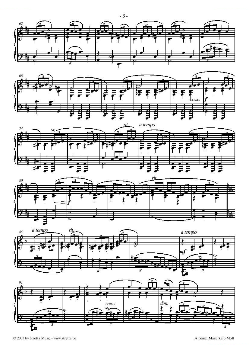 Albeniz - Mazurka d-Moll Mazurka d-Moll -
