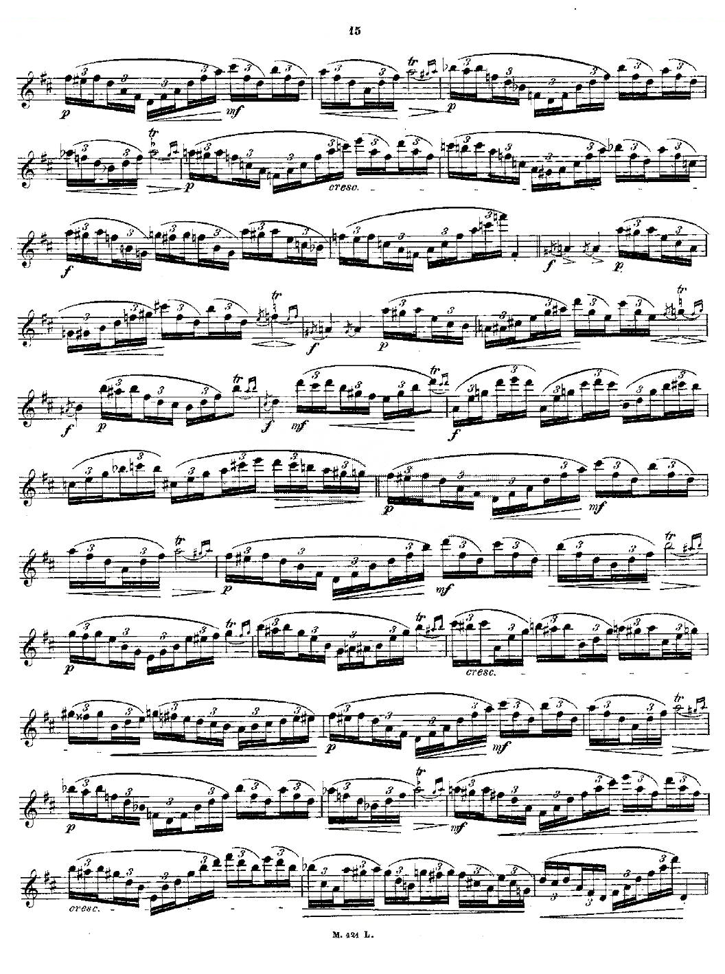 24首长笛练习曲 Op.15 之6—10 铜管乐谱