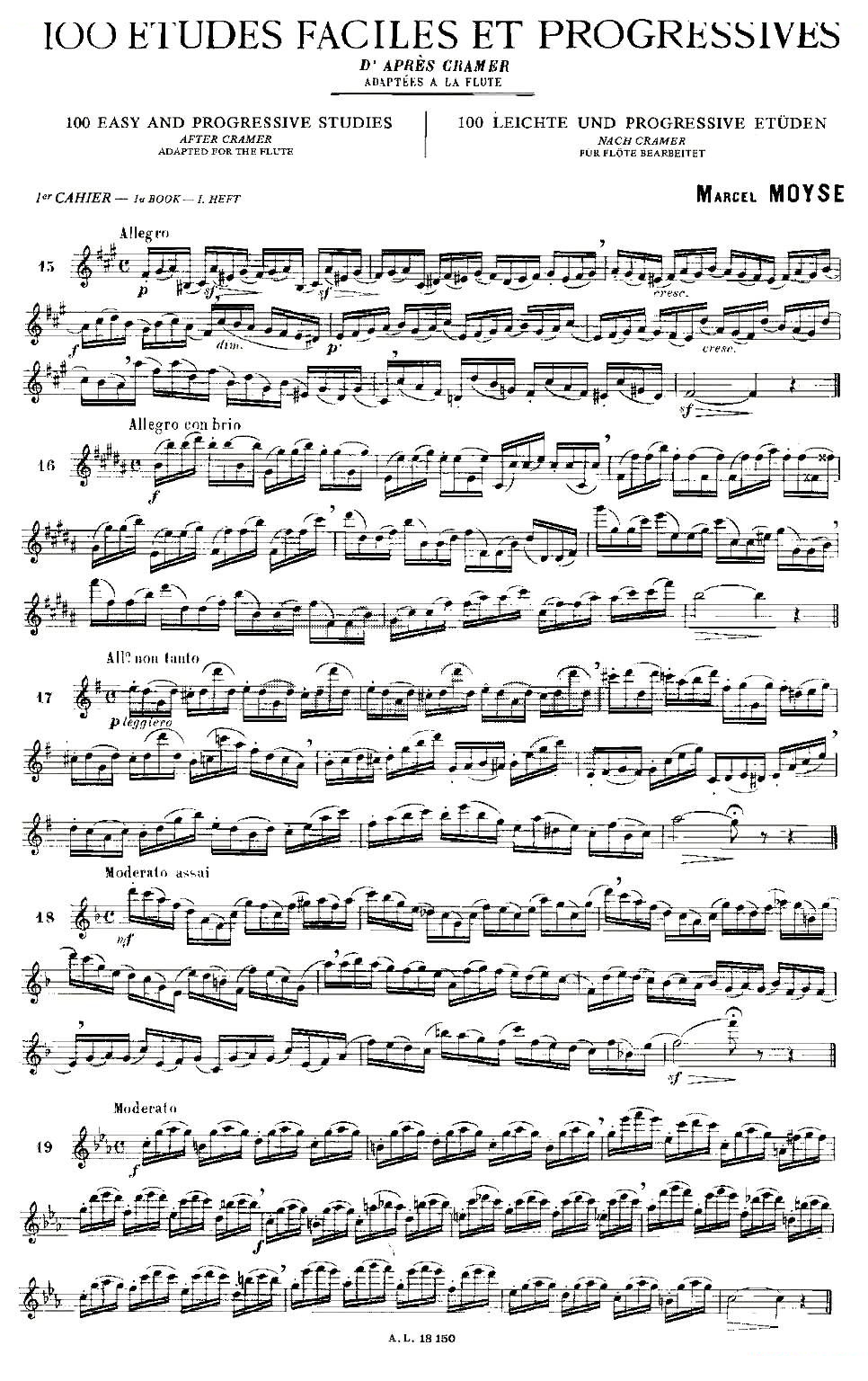 moyse - 100首练习曲之15—28 100首练习曲之15—28 - 铜管乐谱