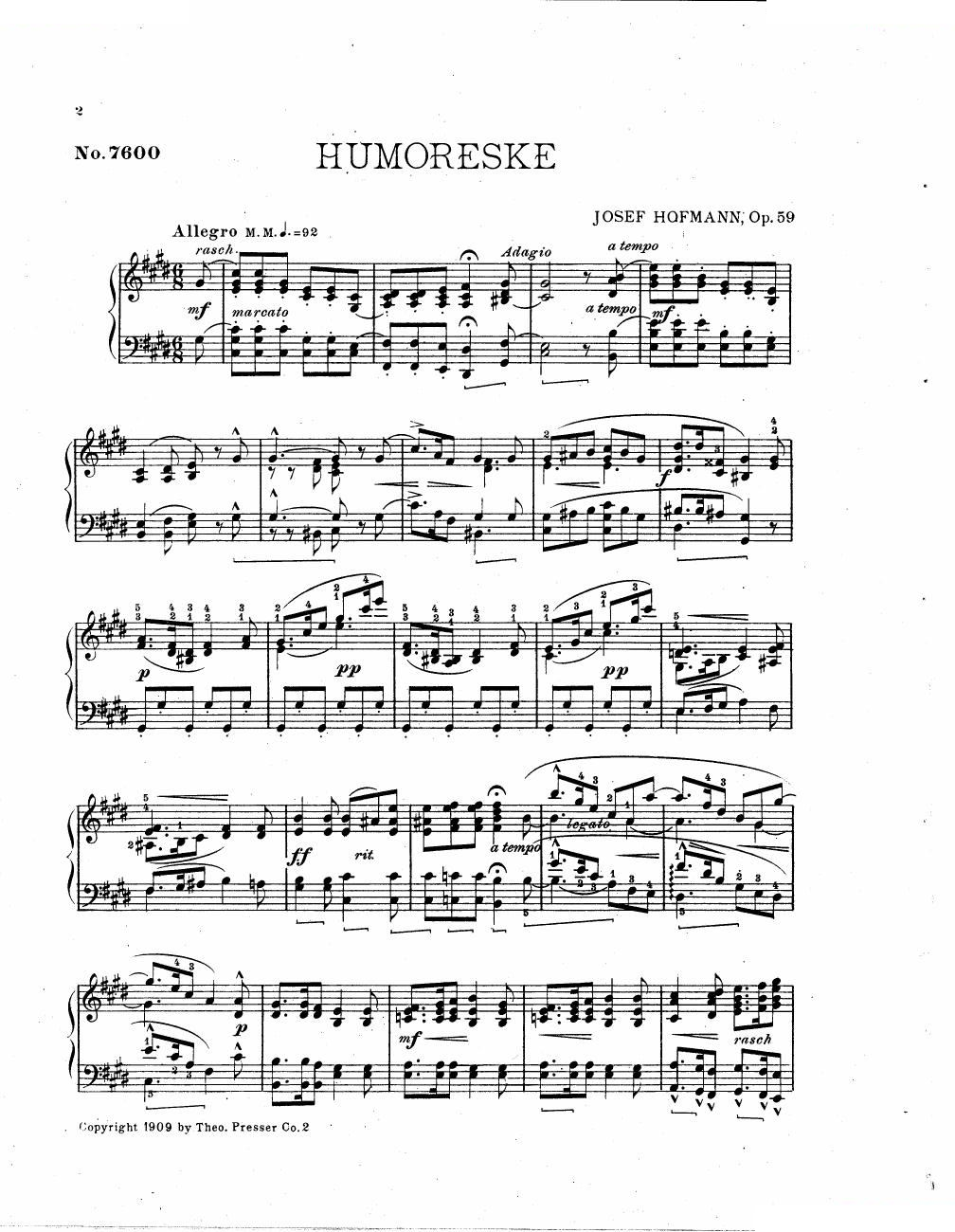 Hofmann - Humoreske op.59 Humoreske op.59 -