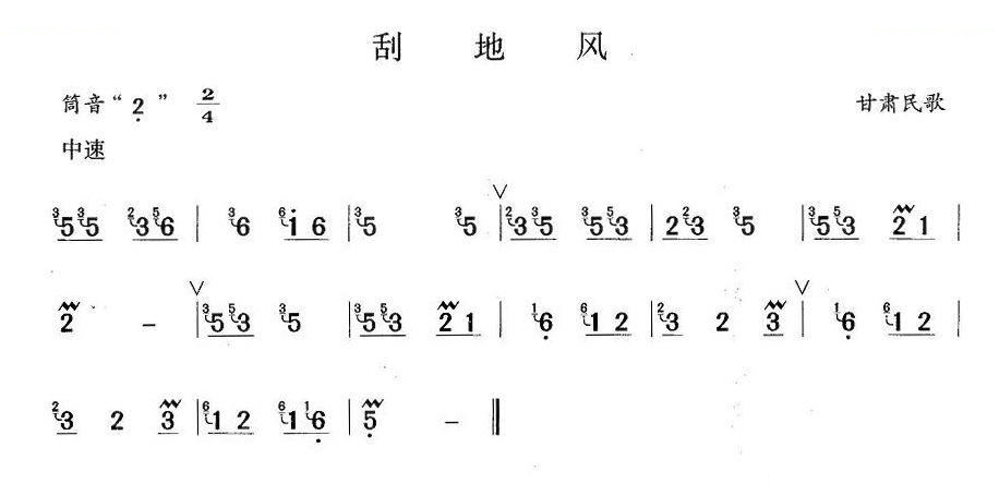 刮地风 笛萧谱