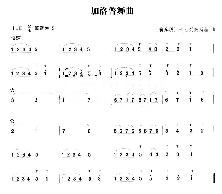 加洛普舞曲 笛萧谱