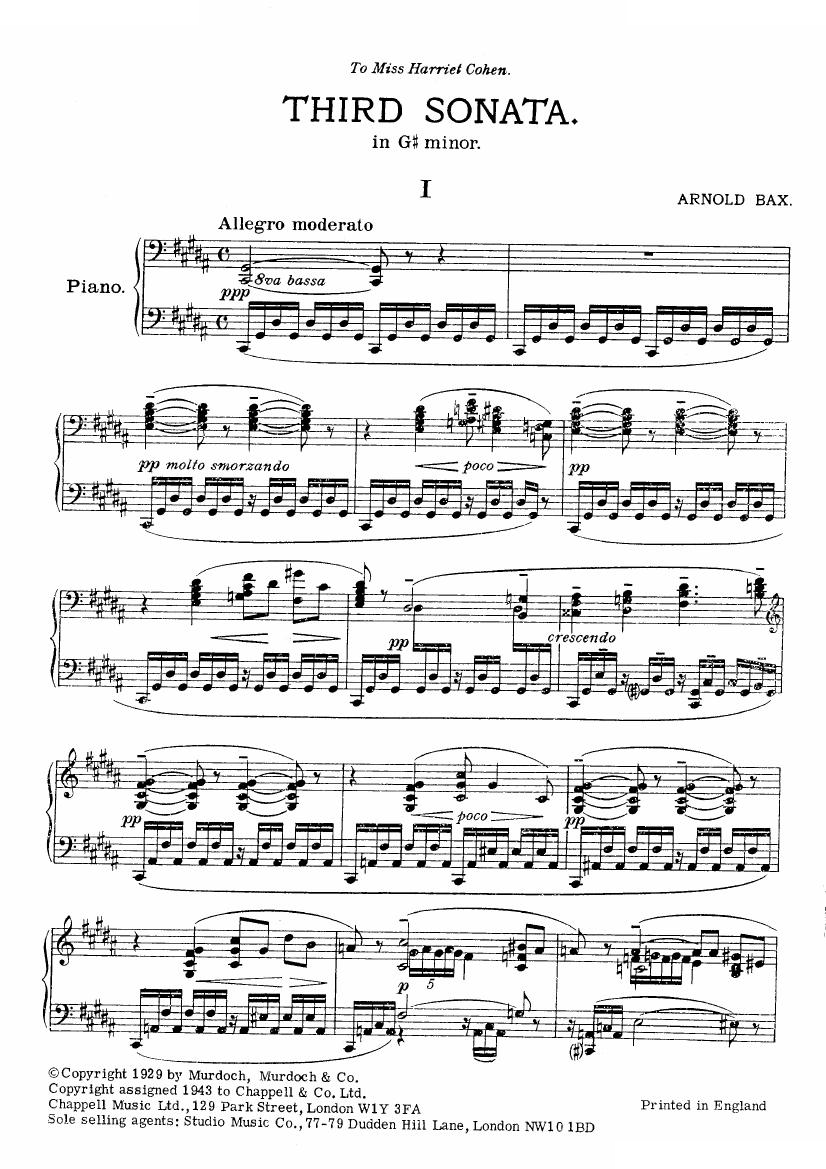 Bax - Sonata No. 3 Sonata No. 3 -